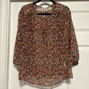 Pleione Long Sleeve Colorful Blouse Women's Size M